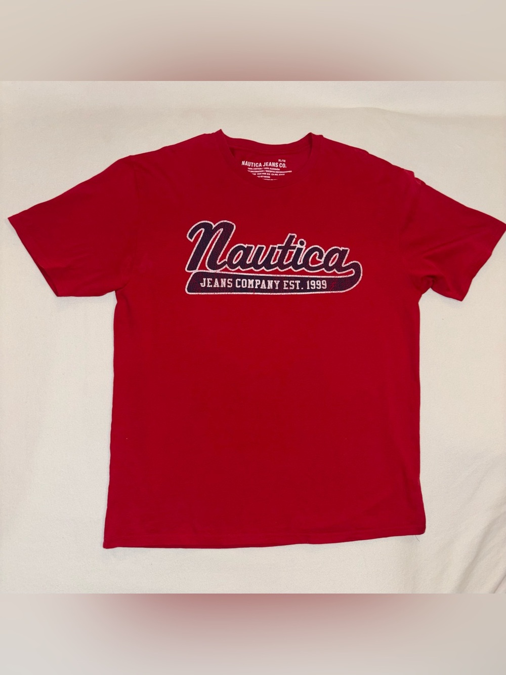 Vintage 2000s Nautica Jeans Co Graphic Tee Red XL Y2K